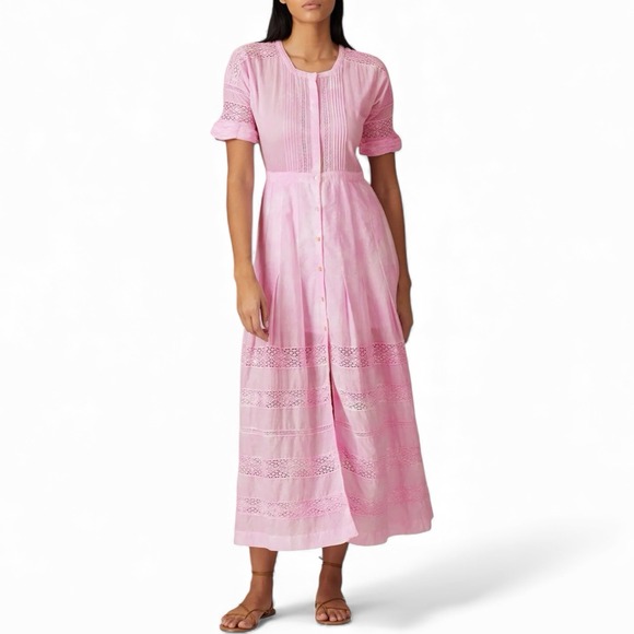 LoveShackFancy Dresses & Skirts - LoveShackFancy Dress Women's Small Edie Cotton Crochet Lace‎ Maxi Boho New
